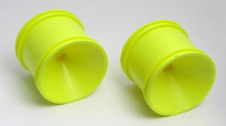 Picture of Team Associated 7842Y Truck Front Wheels, 1 piece, fluorescent yellow. 2.2"