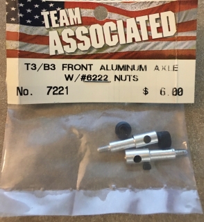 Picture of Team Associated 7221 T3/B3 Front Aluminum Axle w/#6222 Nuts