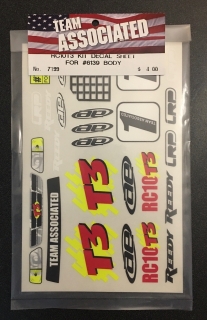 Picture of Team Associated 7199 RC10T3 Kit Decal Sheet for #6139 Body