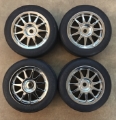 Picture of Tamiya Racing 42214-39244 M-Class 11 Spoke Chrome Wheels and Slick Tires 4pc Set